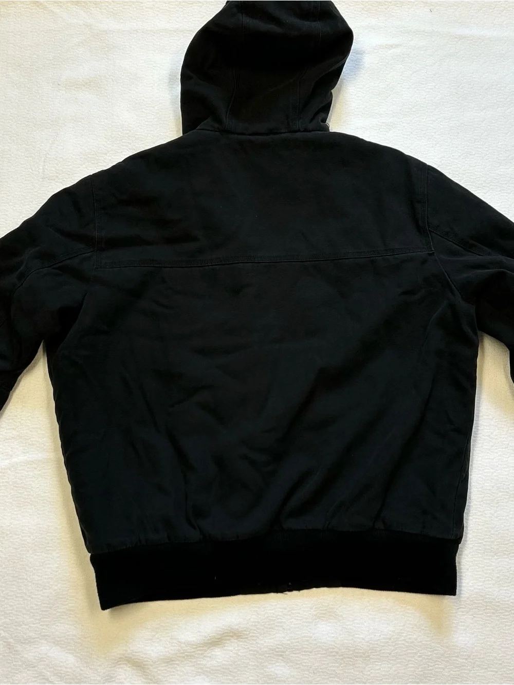 G.H. Bass & Co. Men’s Large Black Sherpa-Lined Hooded Canvas Jacket